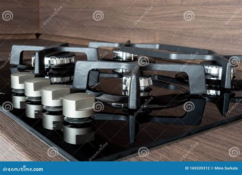 dark brown gas hob